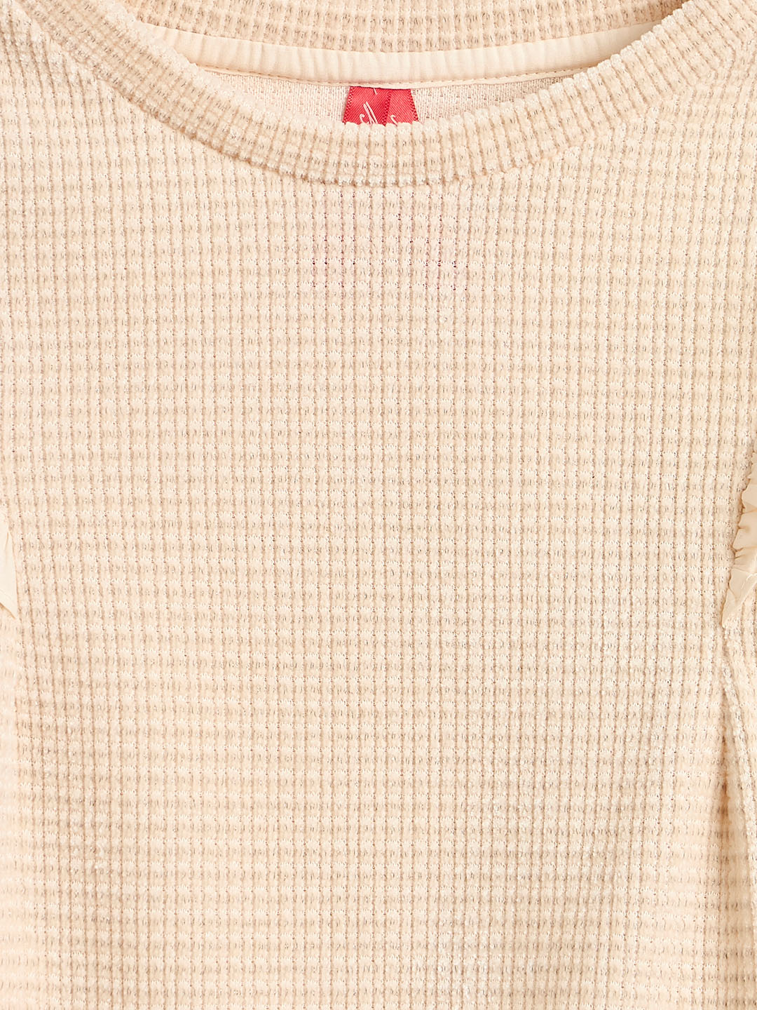 BLUE GIRAFFE Girls Beige Solid Sweatshirt