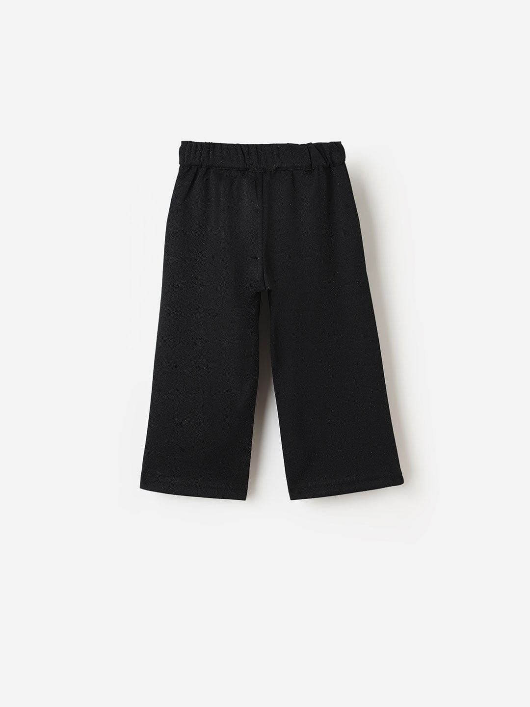 Blue Giraffe Girls Black Regular Fit Solid Trouser