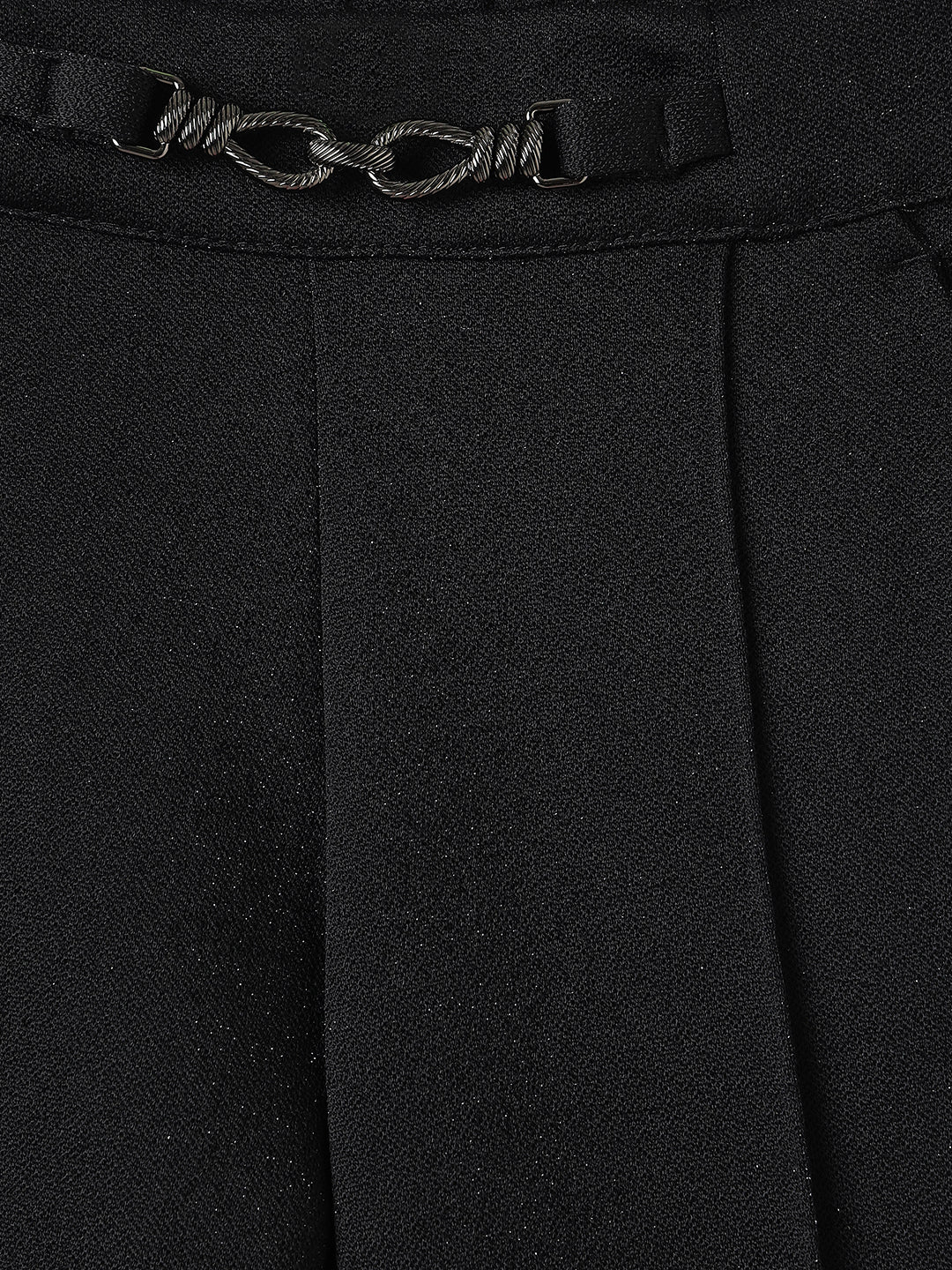 Blue Giraffe Girls Black Regular Fit Solid Trouser