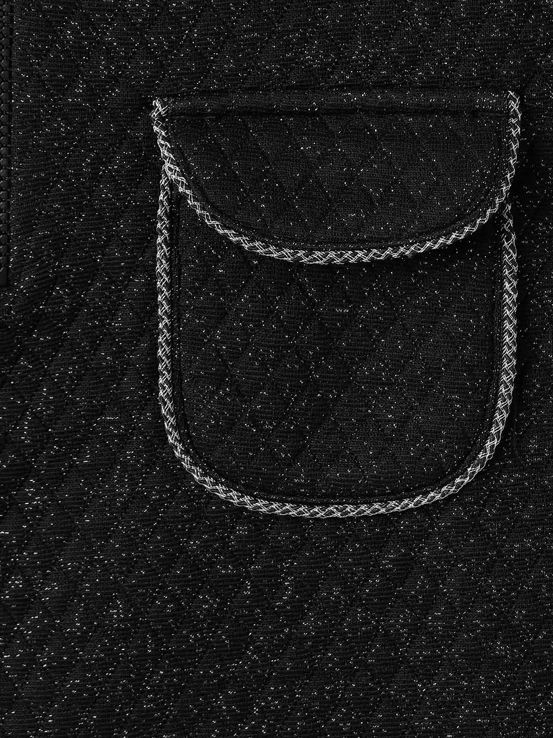 BLUE GIRAFFE Girls Black Knitted Sweatshirt