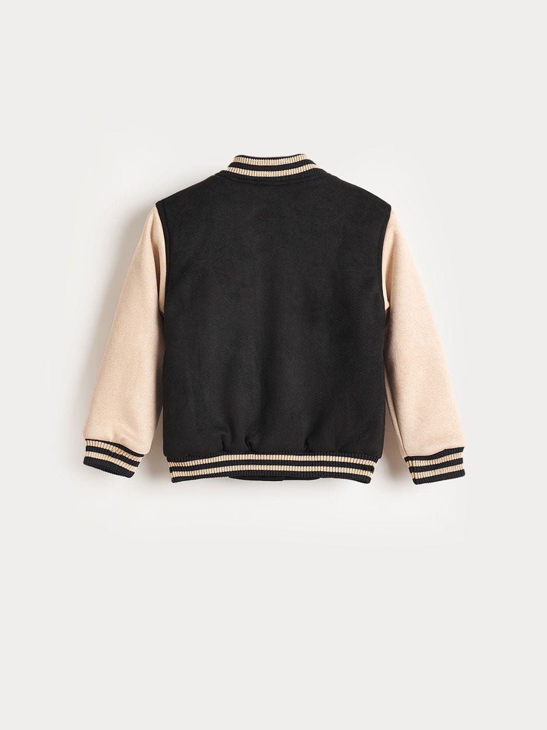 Blue Giraffe Girls Blue Solid Stand Collar Jacket