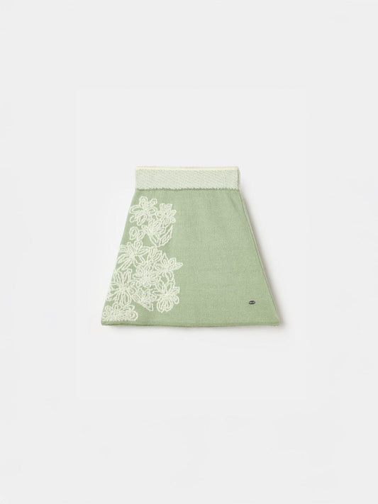 ELLE Girls Green Embroidered Skirt