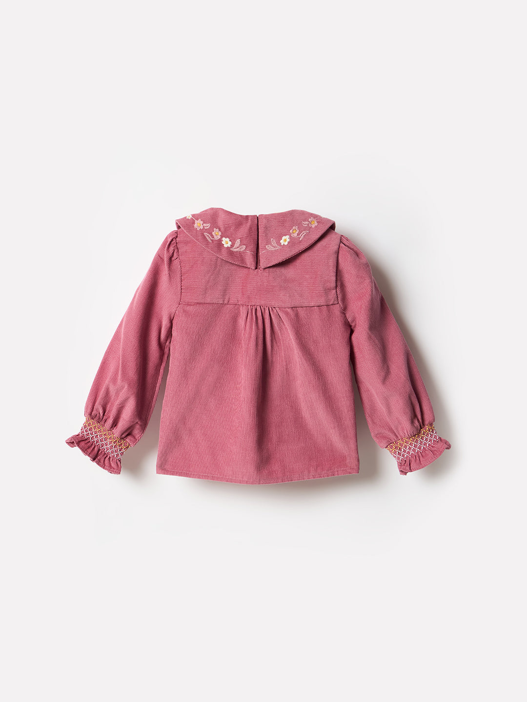 Elle Kids Pink Embroidered Collar Top