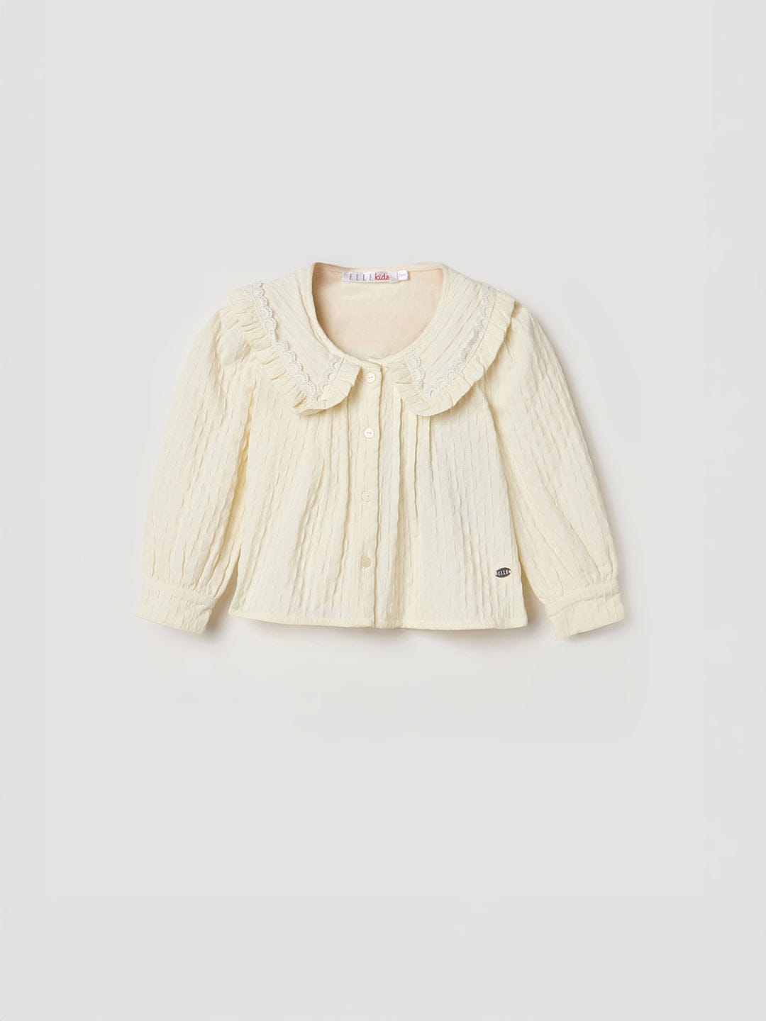 Elle Girls Regular Fit White Textured Top