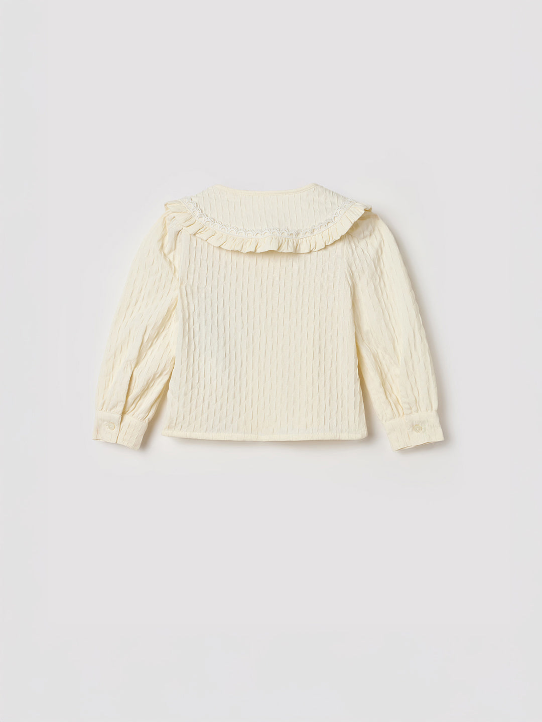 Elle Girls Regular Fit White Textured Top