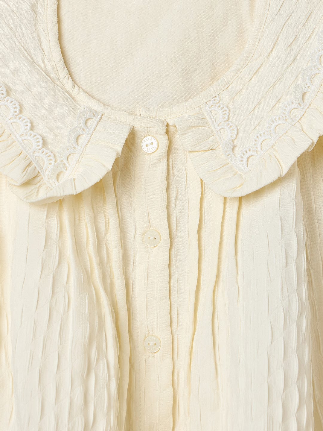 Elle Girls Regular Fit White Textured Top