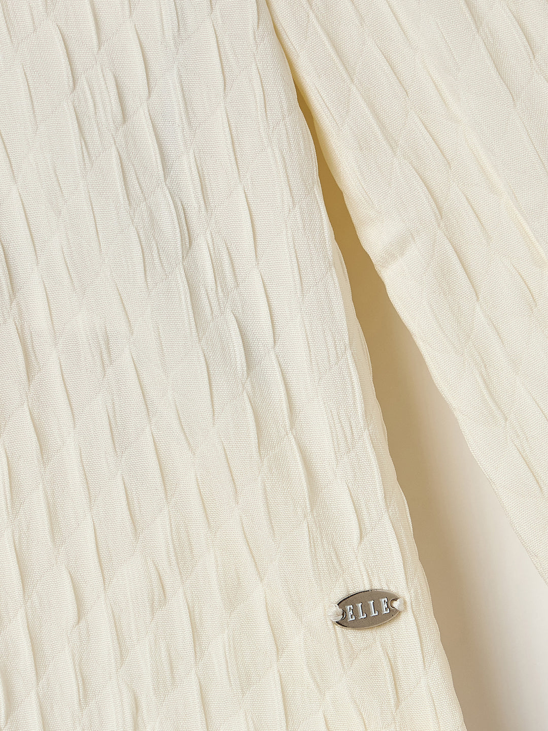 Elle Girls Regular Fit White Textured Top