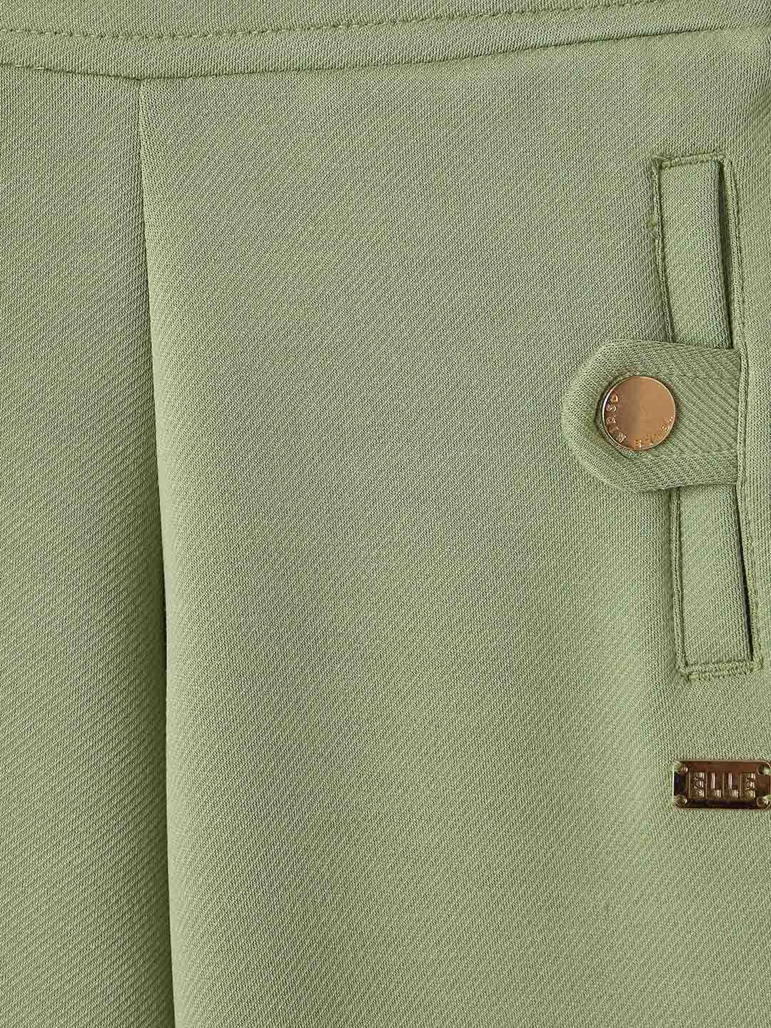 ELLE Girls Green Blended Solid Sweatpant