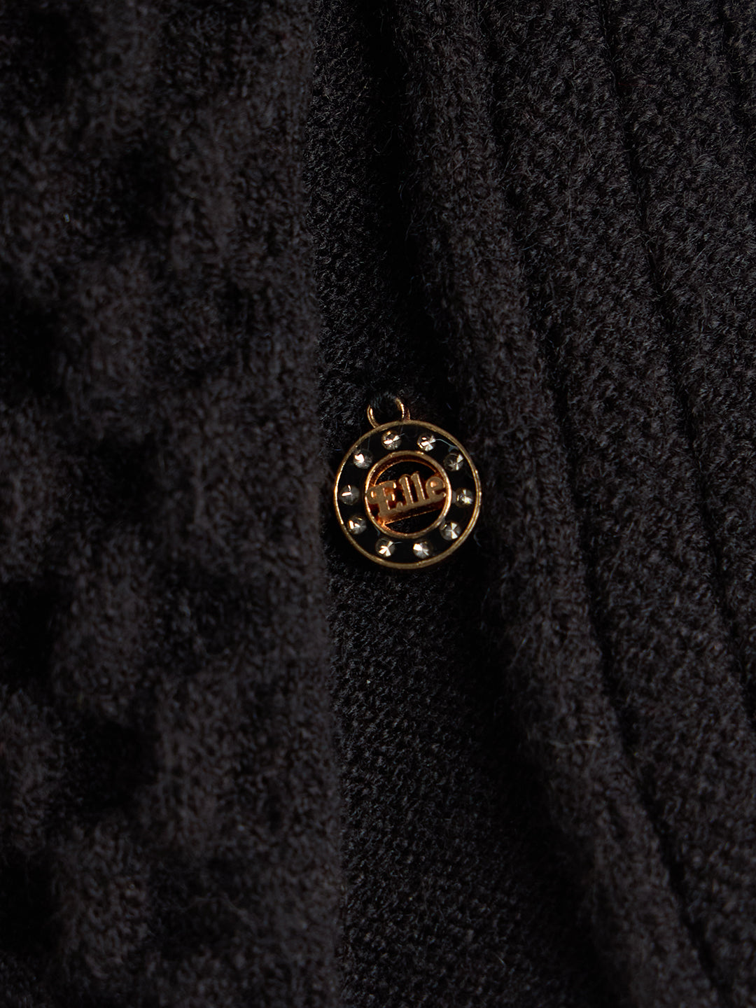 Elle Girls Regular Fit Black Textured Skirt