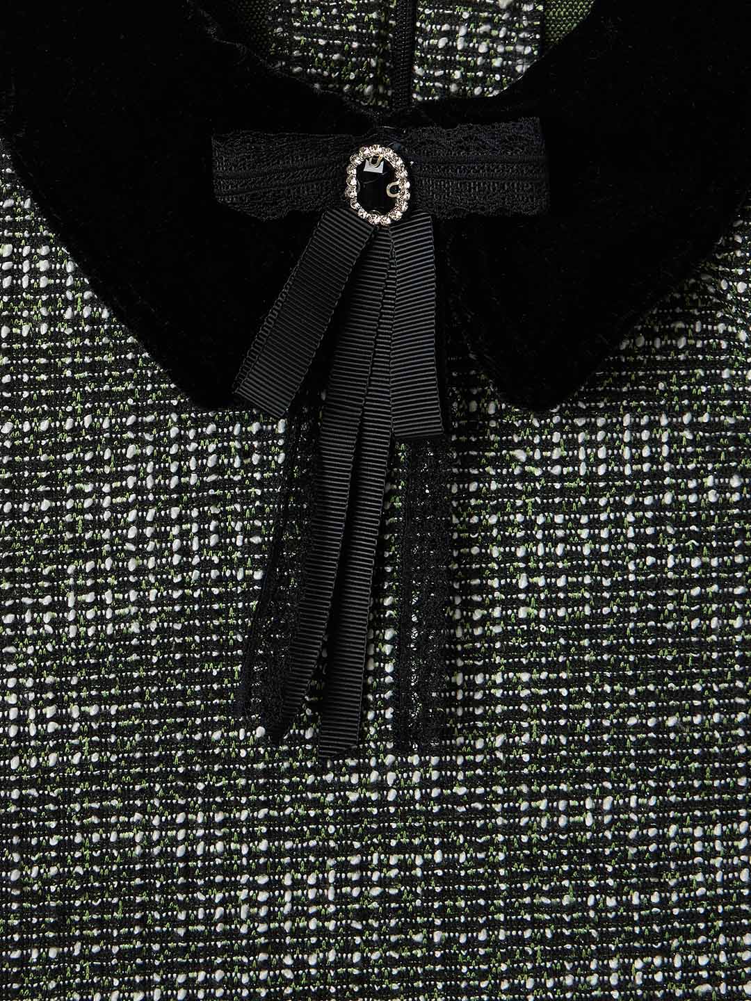 Elle Girls Regular Fit Black Embroidered Top