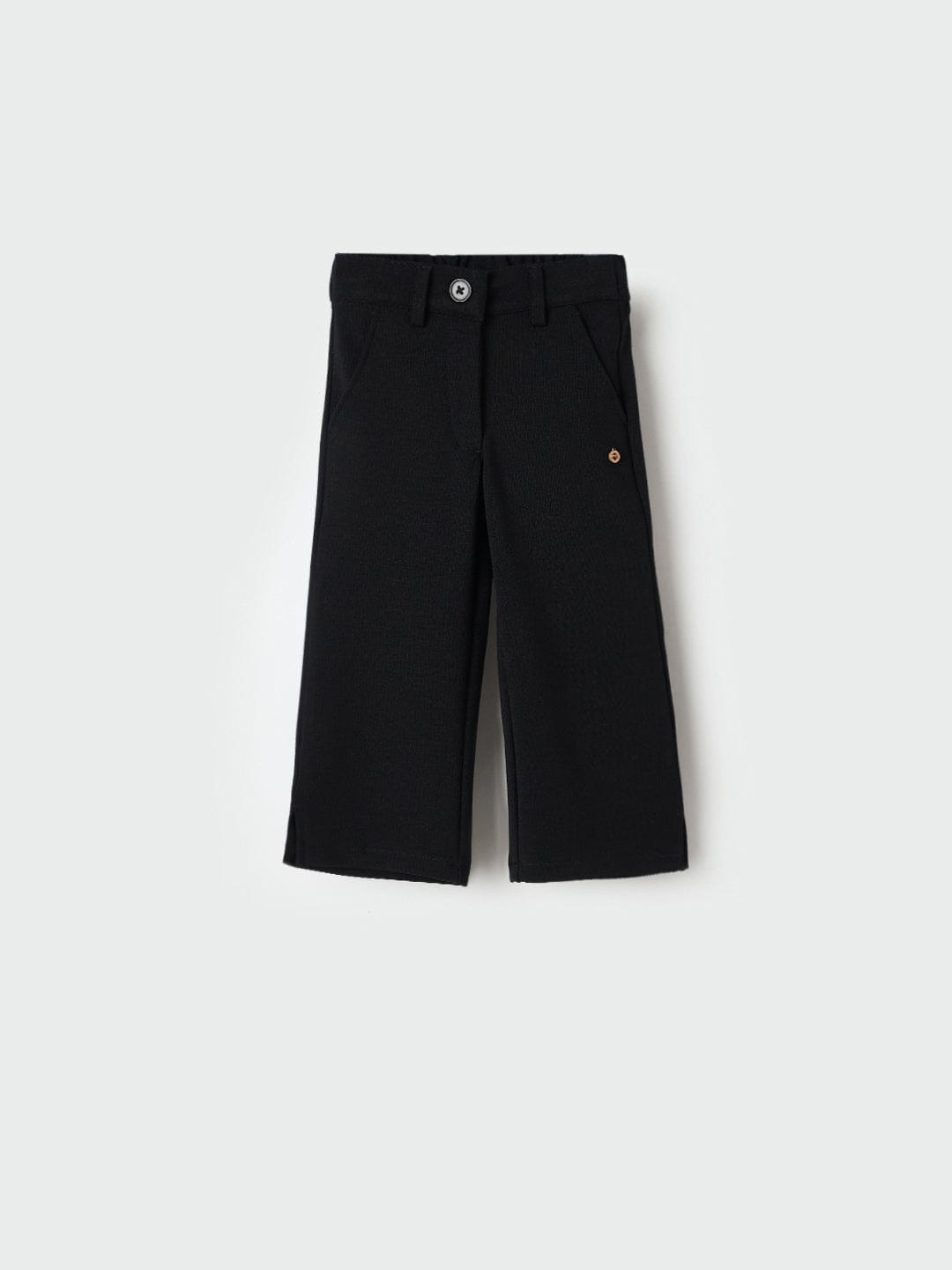 ELLE Girls Black Polyester Solid Trouser