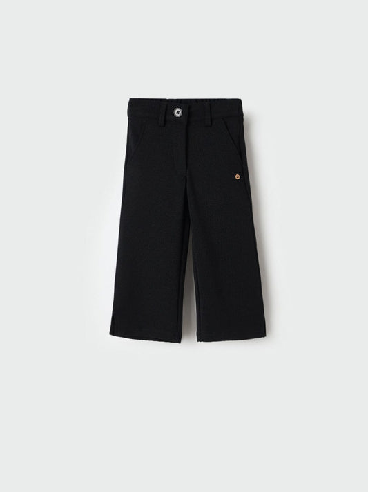 ELLE Girls Black Polyester Solid Trouser