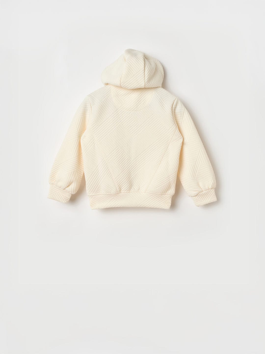 ELLE Girls Off White Badges And Embroidery Textured Sweatshirt