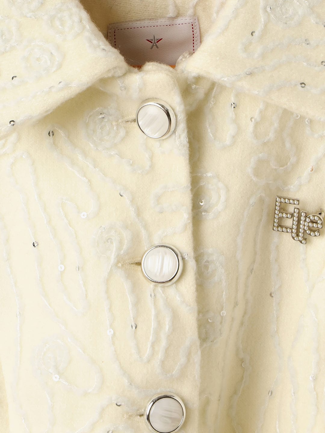 ELLE Girls Cream Knotch Collar Overcoat