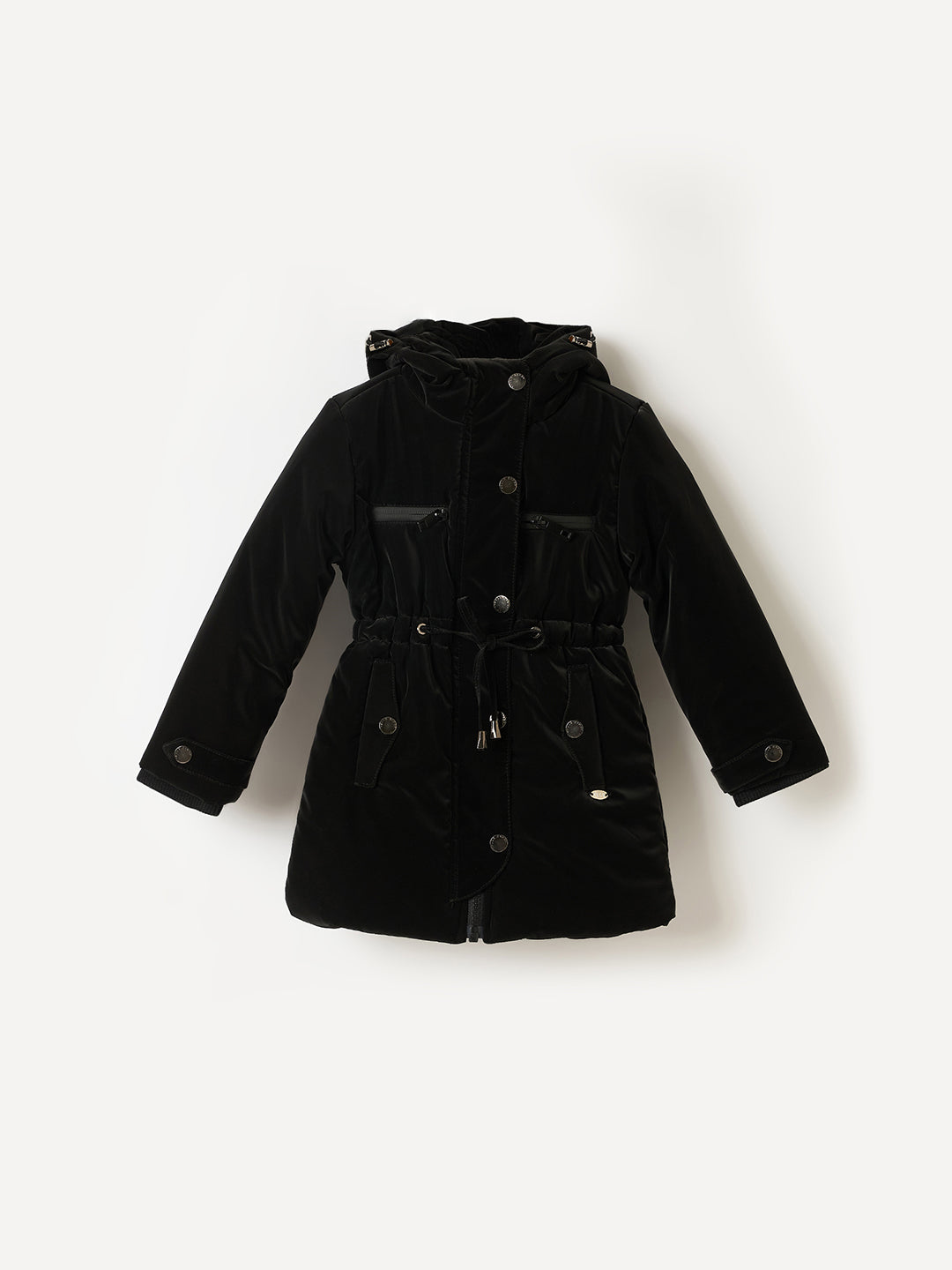 Elle Kids Black Solid Collar Jacket