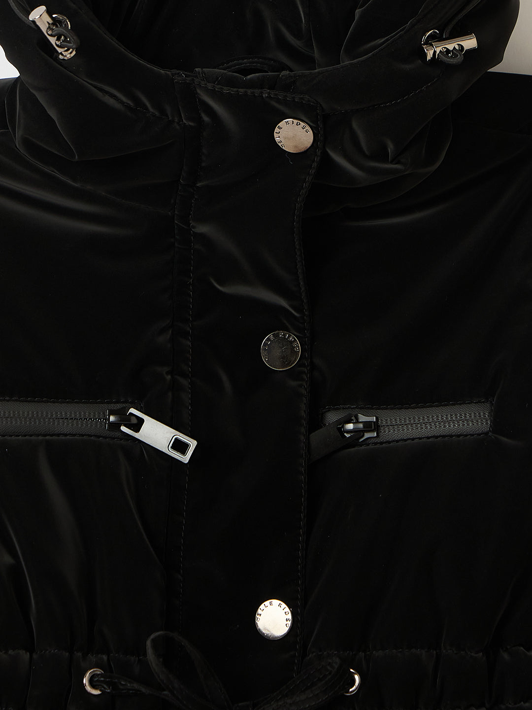 Elle Kids Black Solid Collar Jacket