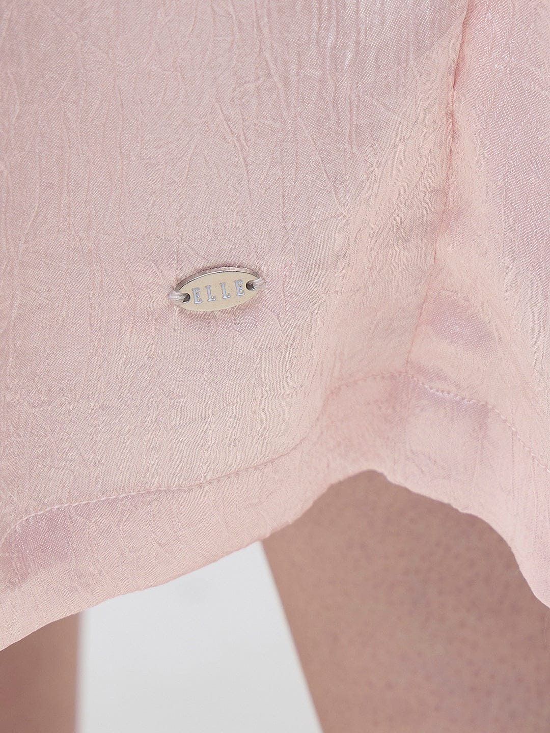 ELLE Women Light Pink Solid V neck Dress