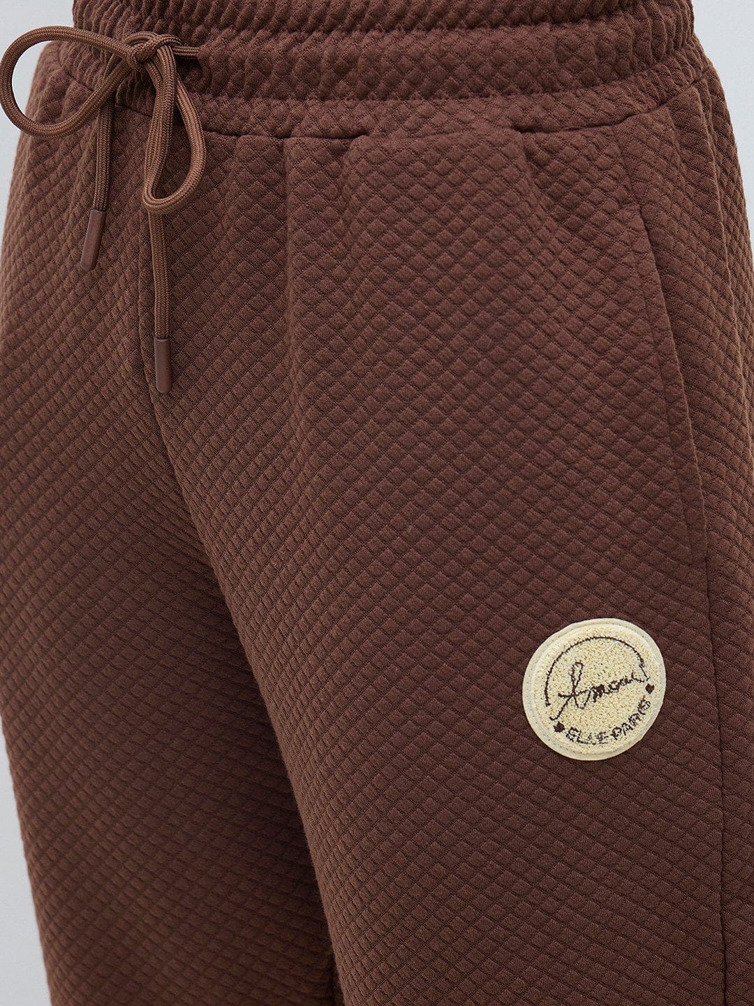 ELLE Women Brown Polyester Solid Sweatpant