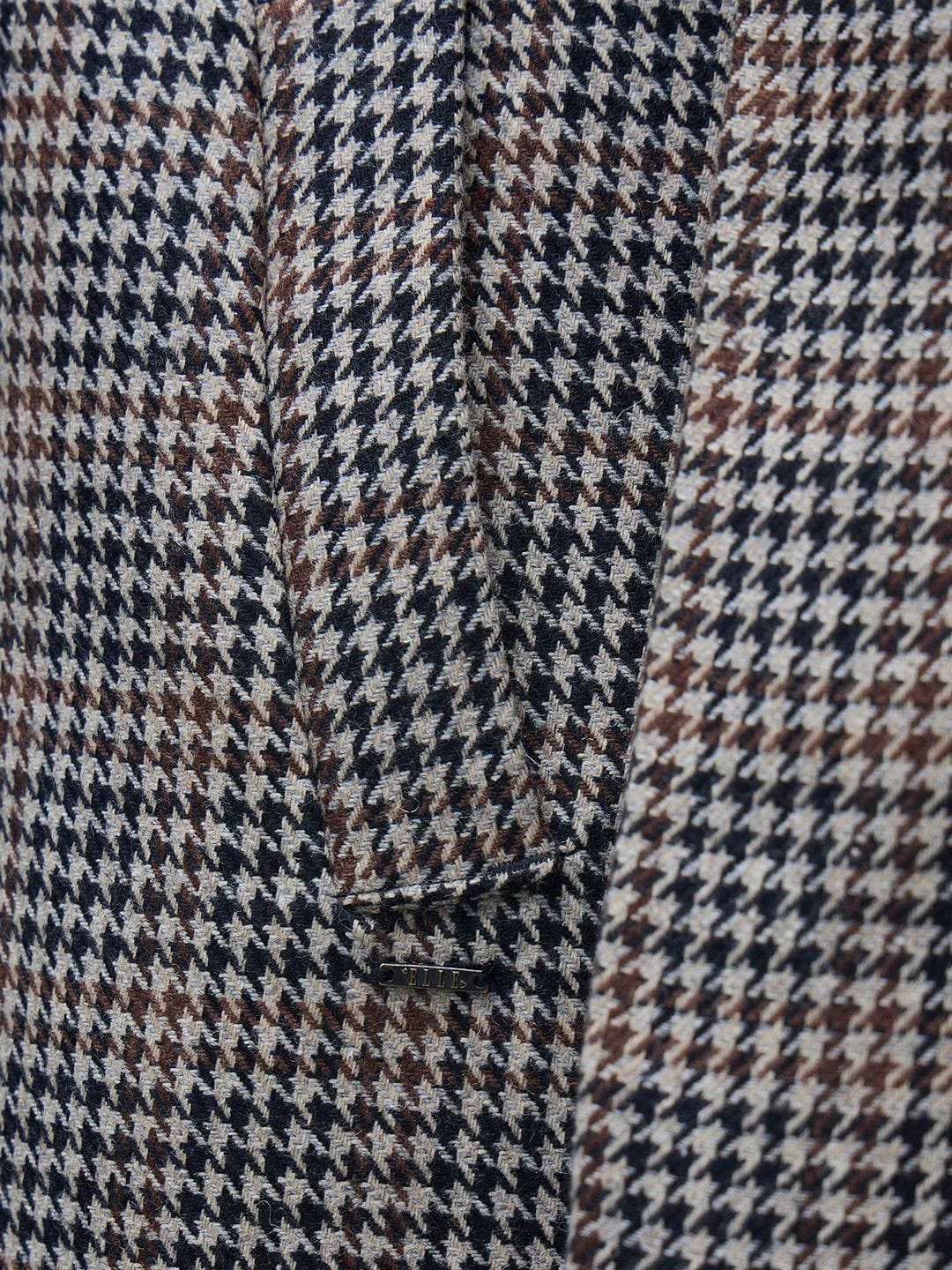 ELLE Women Black Checks Overcoat