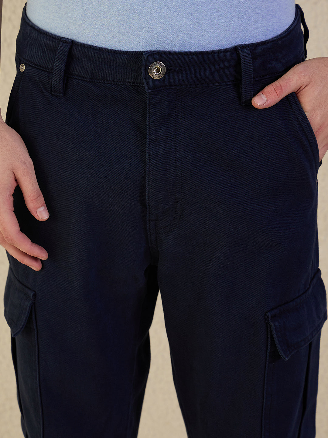 Iconic Men Blue Solid Pure Cotton Regular Fit Jeans