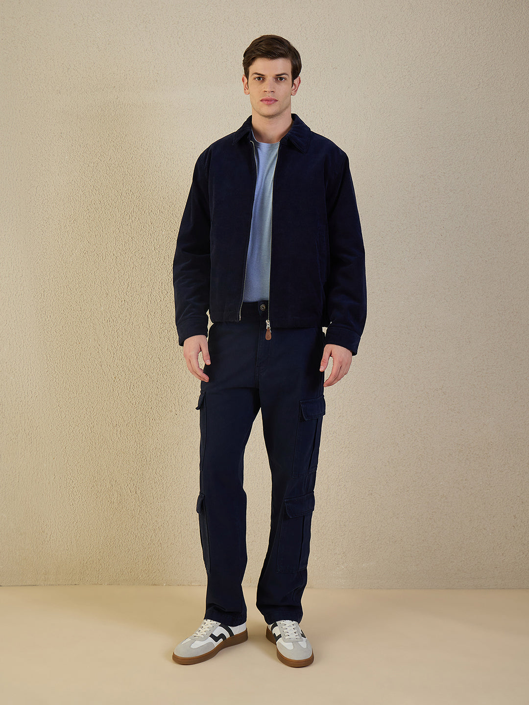 Iconic Men Blue Solid Pure Cotton Regular Fit Jeans