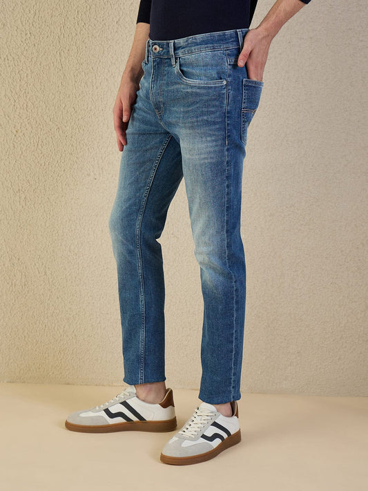 Iconic Men Navy Blue Solid Skinny Fit Jeans