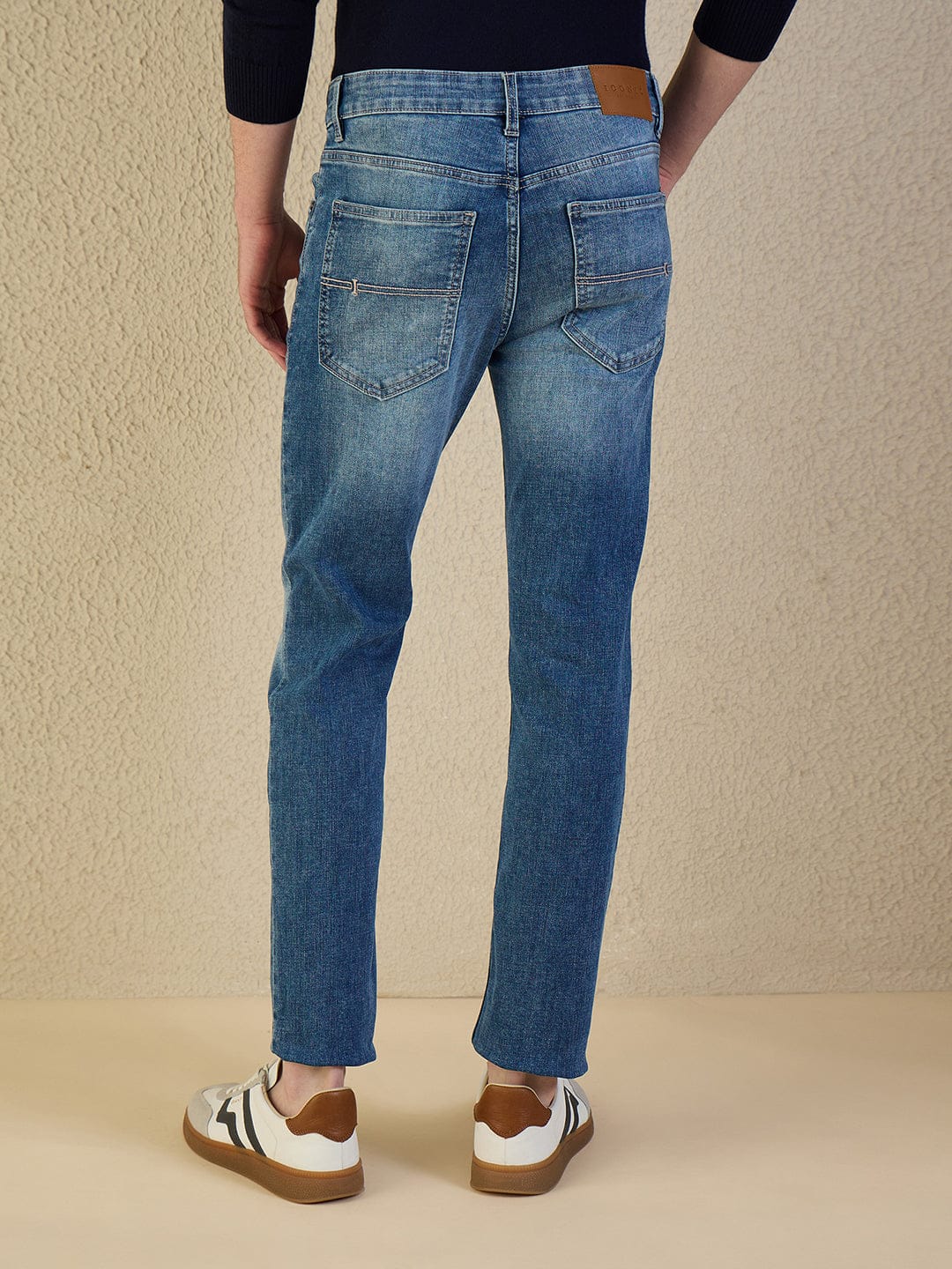 Iconic Men Navy Blue Solid Skinny Fit Jeans