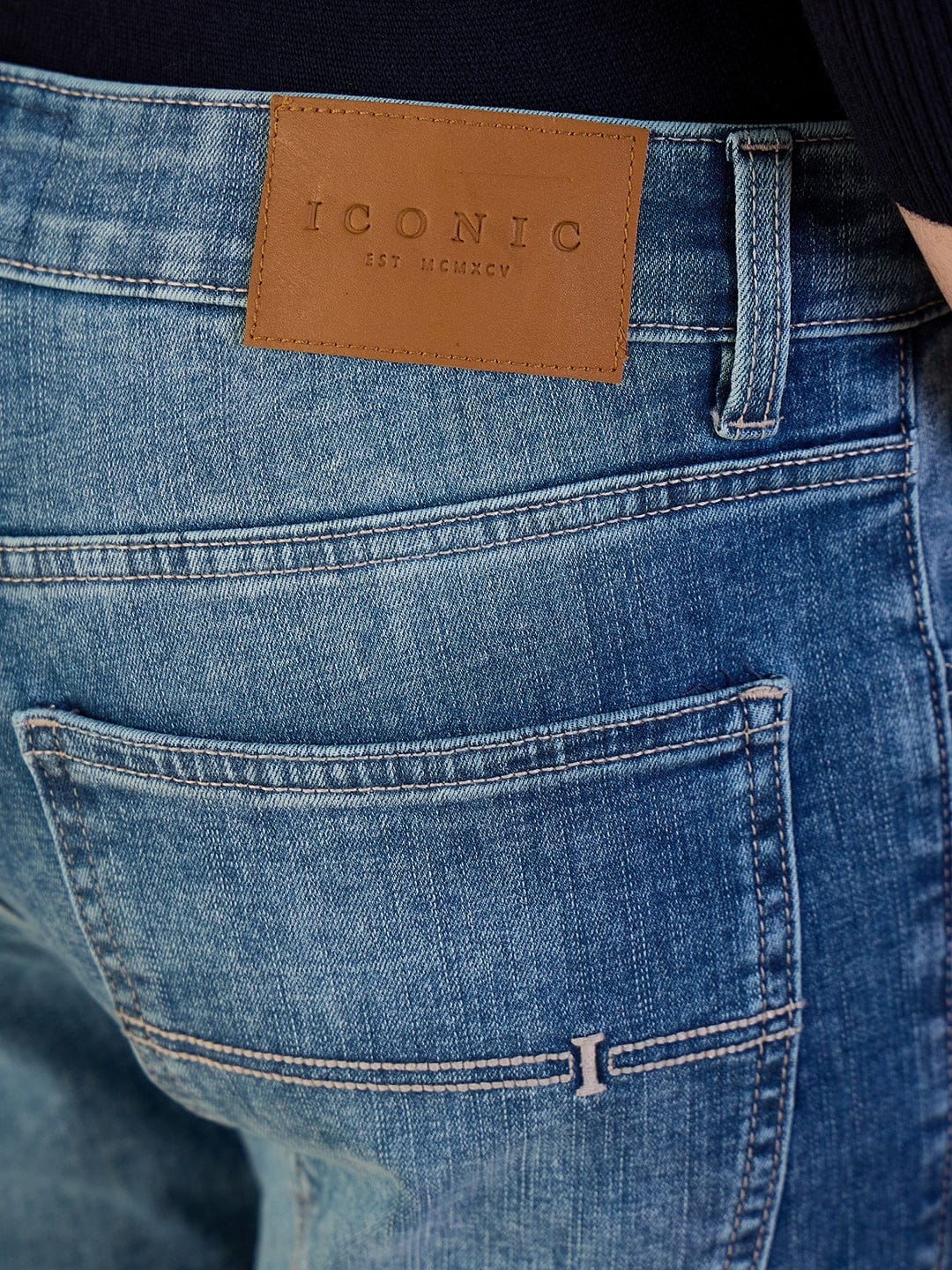 Iconic Men Navy Blue Solid Skinny Fit Jeans