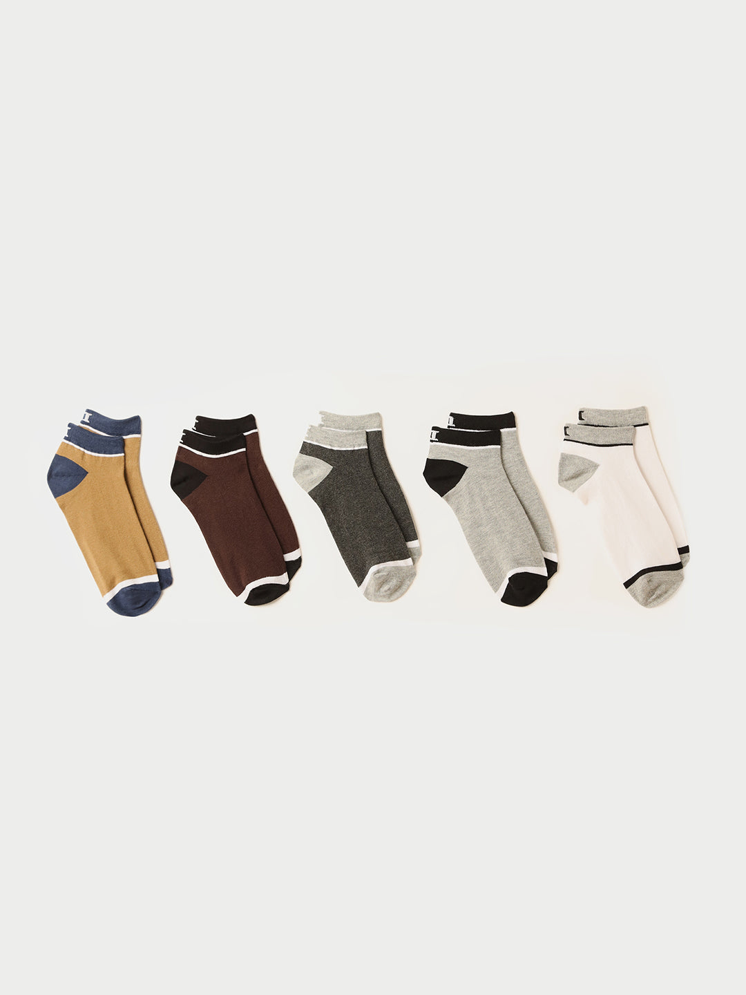 ICONIC Multicolour Knitted Color Block Socks (Pack of 5)