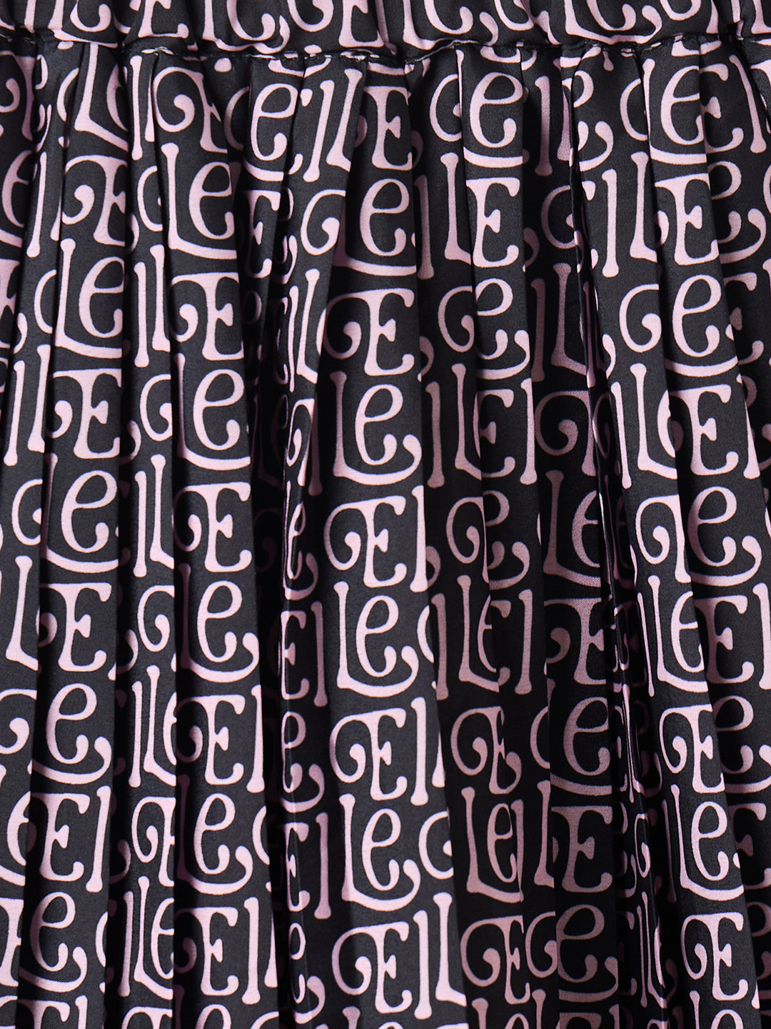 ELLE Girls Black Woven Regular Fit Pleated Skirt