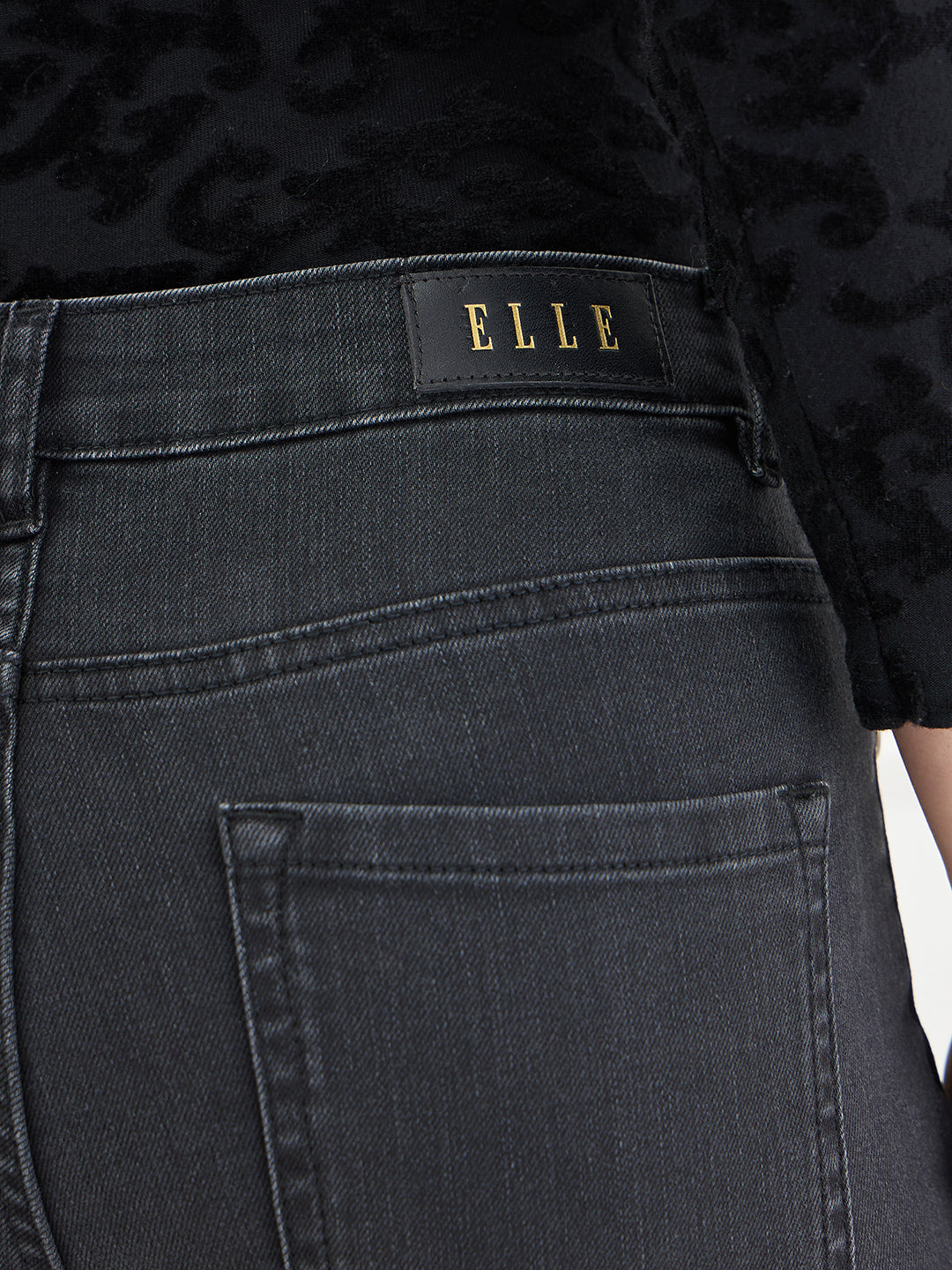 Elle Women Black Solid Bootcut Fit Jeans