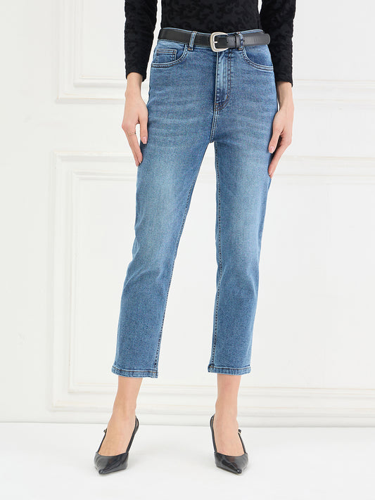 ICONIC Women Blue Slim Fit Mid Rise Jeans