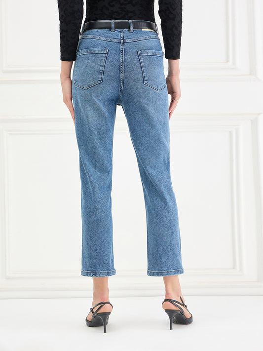 ICONIC Women Blue Slim Fit Mid Rise Jeans