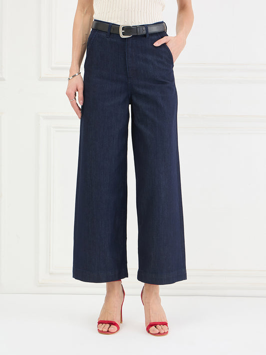 ICONIC Women Navy Blue Flared Fit Mid Rise Jeans