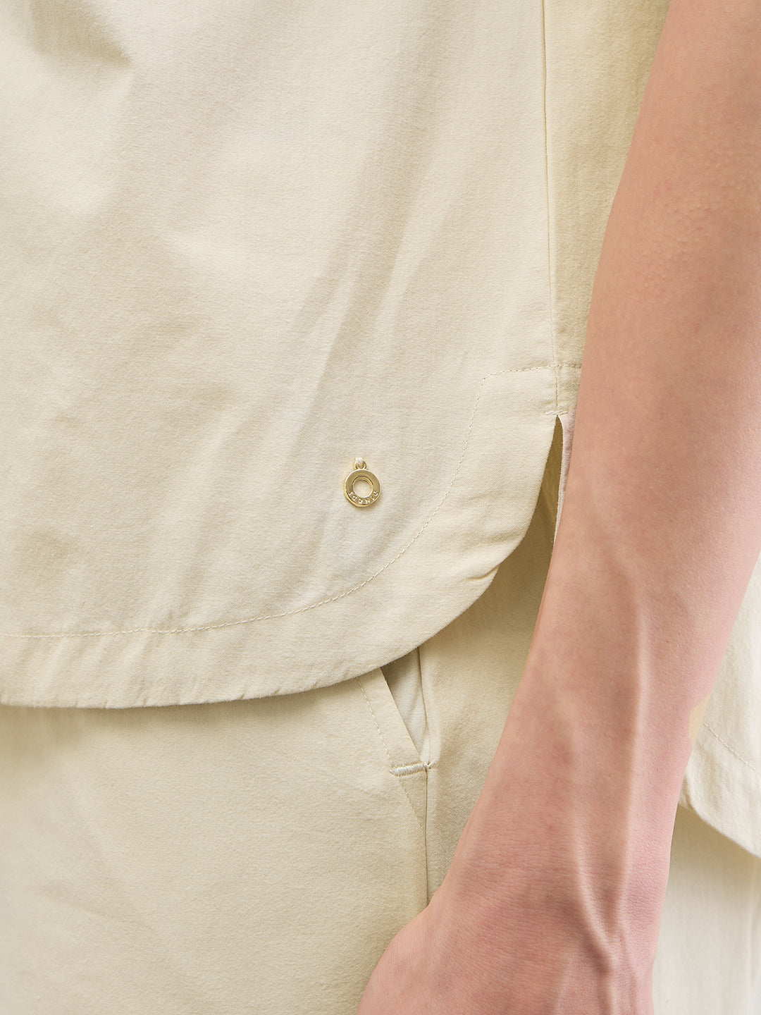 ICONIC Women Cotton Beige Floral Top