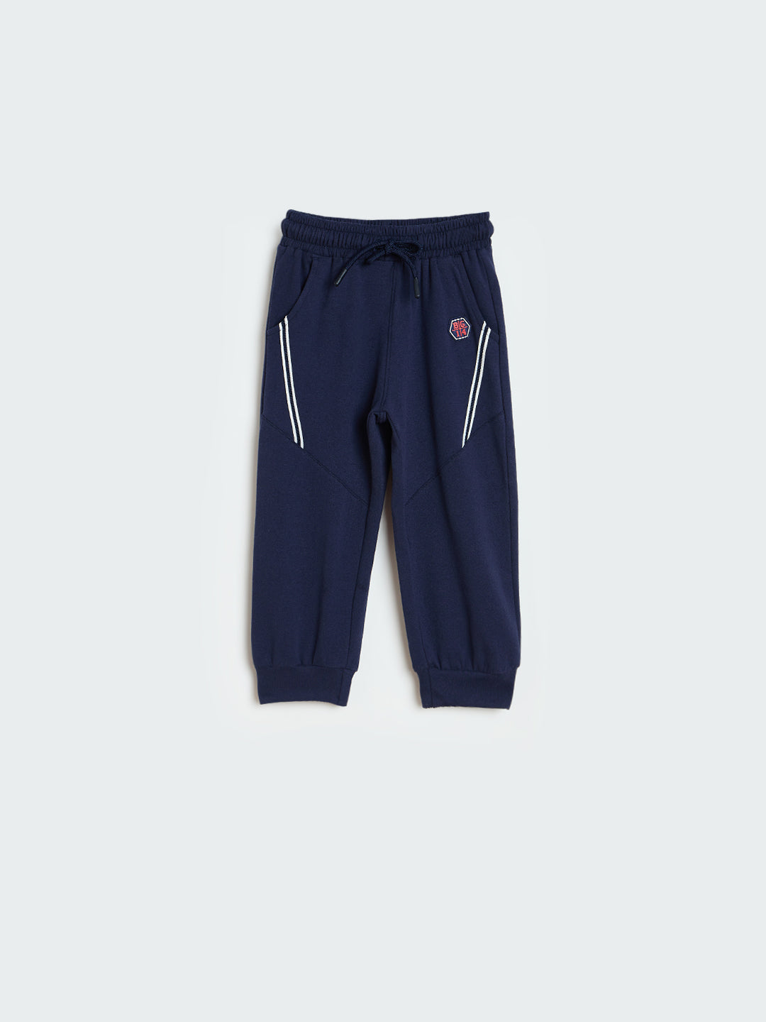 Blue Giraffe Boys Blue Solid Regular Fit Jogger