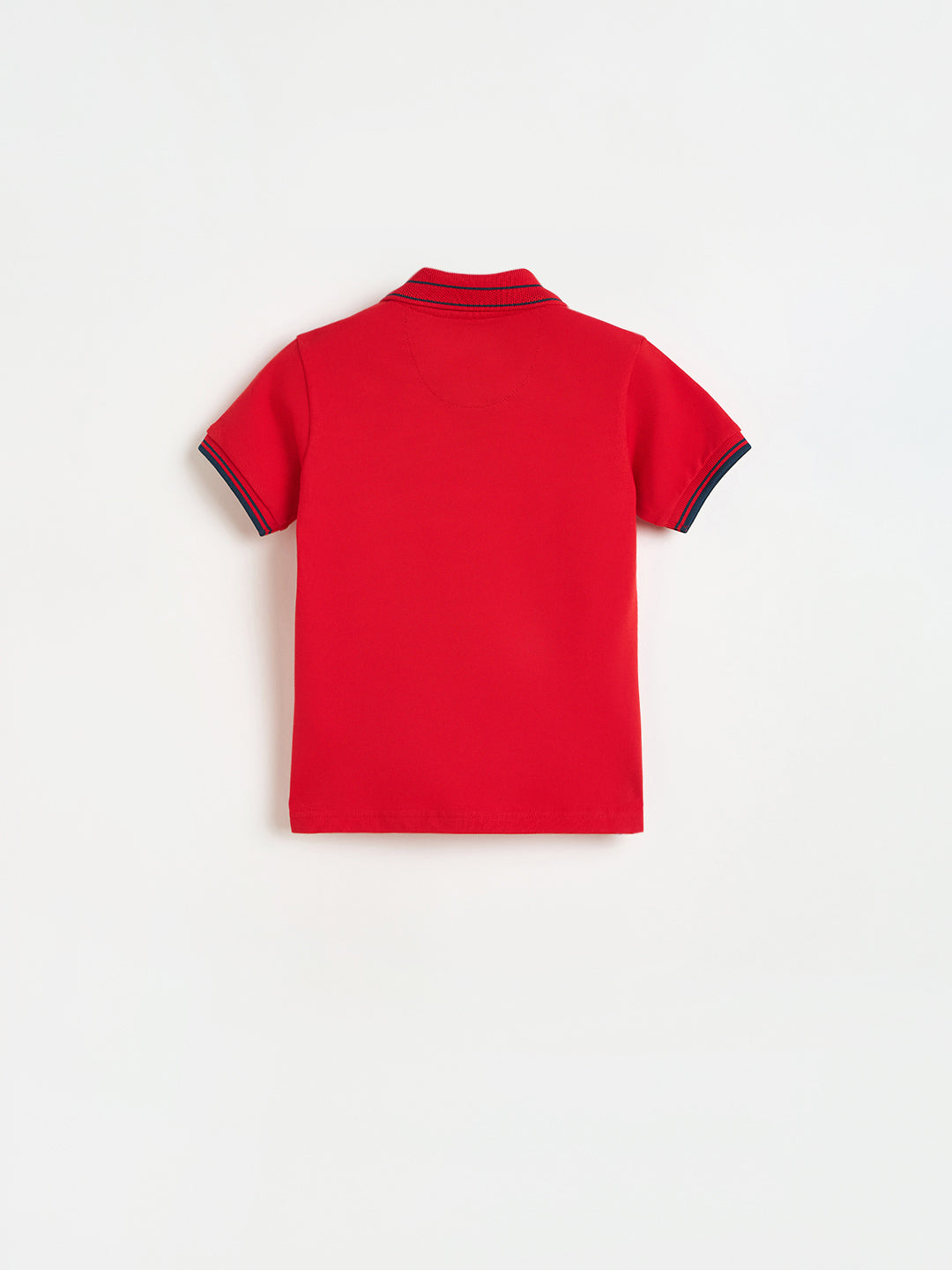 Blue Giraffe Boys Red Solid Regular Fit Polo T-Shirt