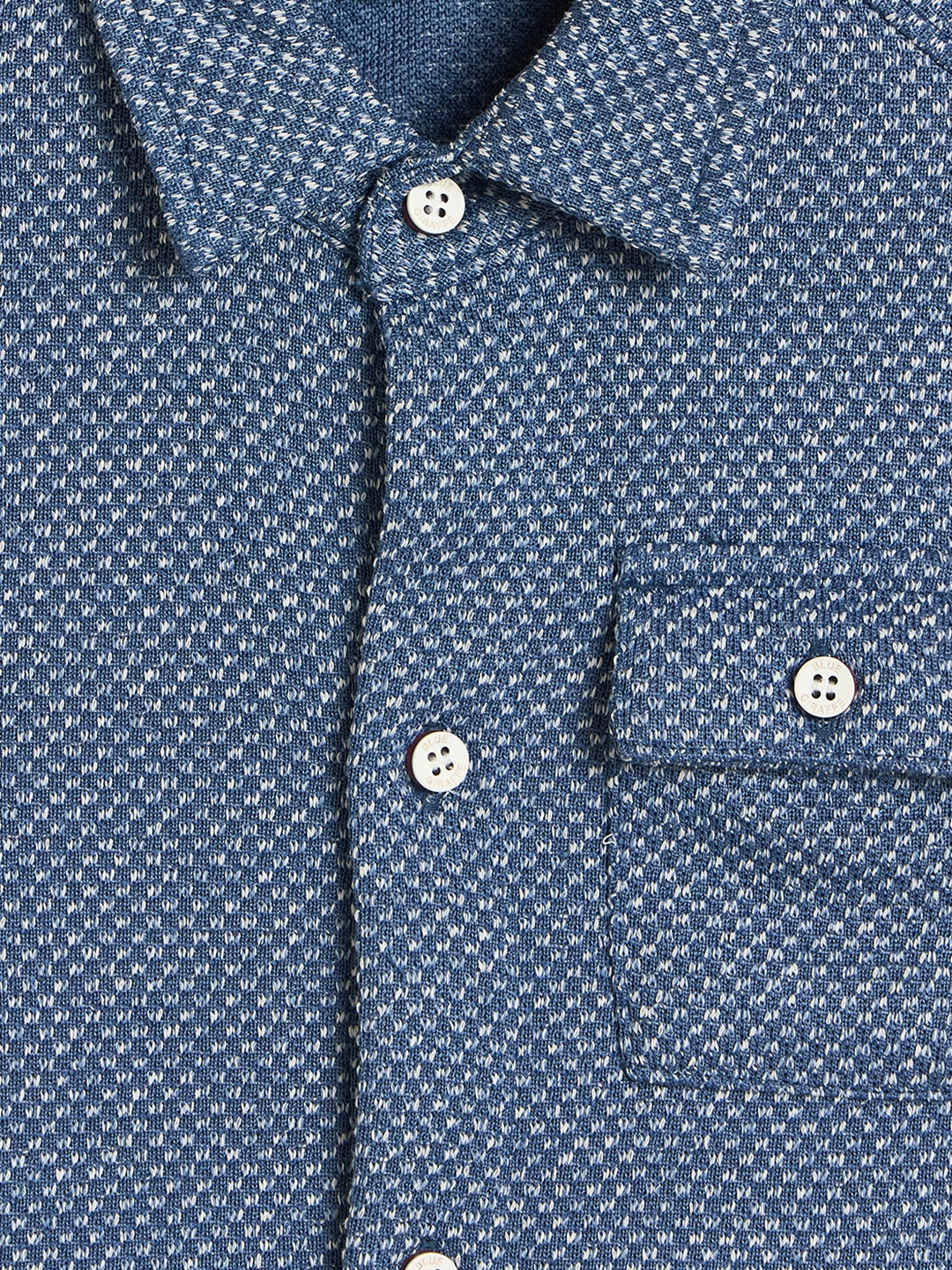 Blue Giraffe Boys Blue Woven Design Regular Fit Shirt