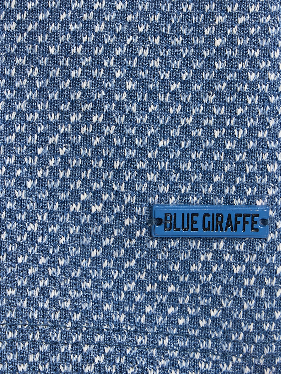 Blue Giraffe Boys Blue Woven Design Regular Fit Shirt