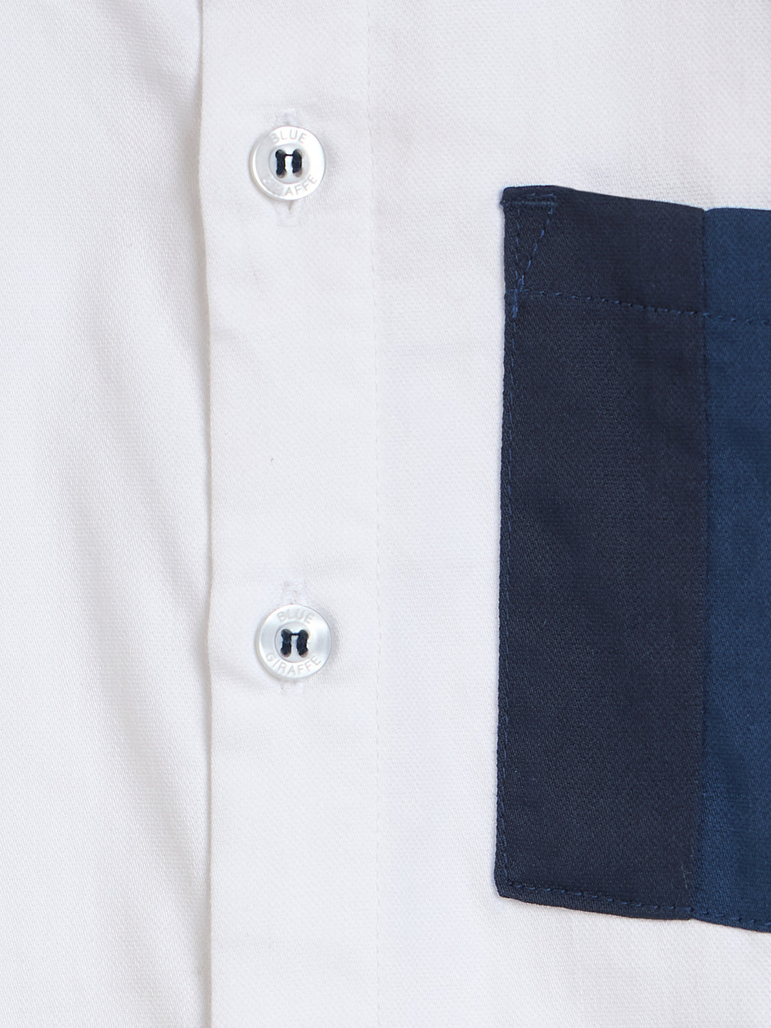 Blue Giraffe Boys Blue Colorblock Regular Fit Pure Cotton Shirt