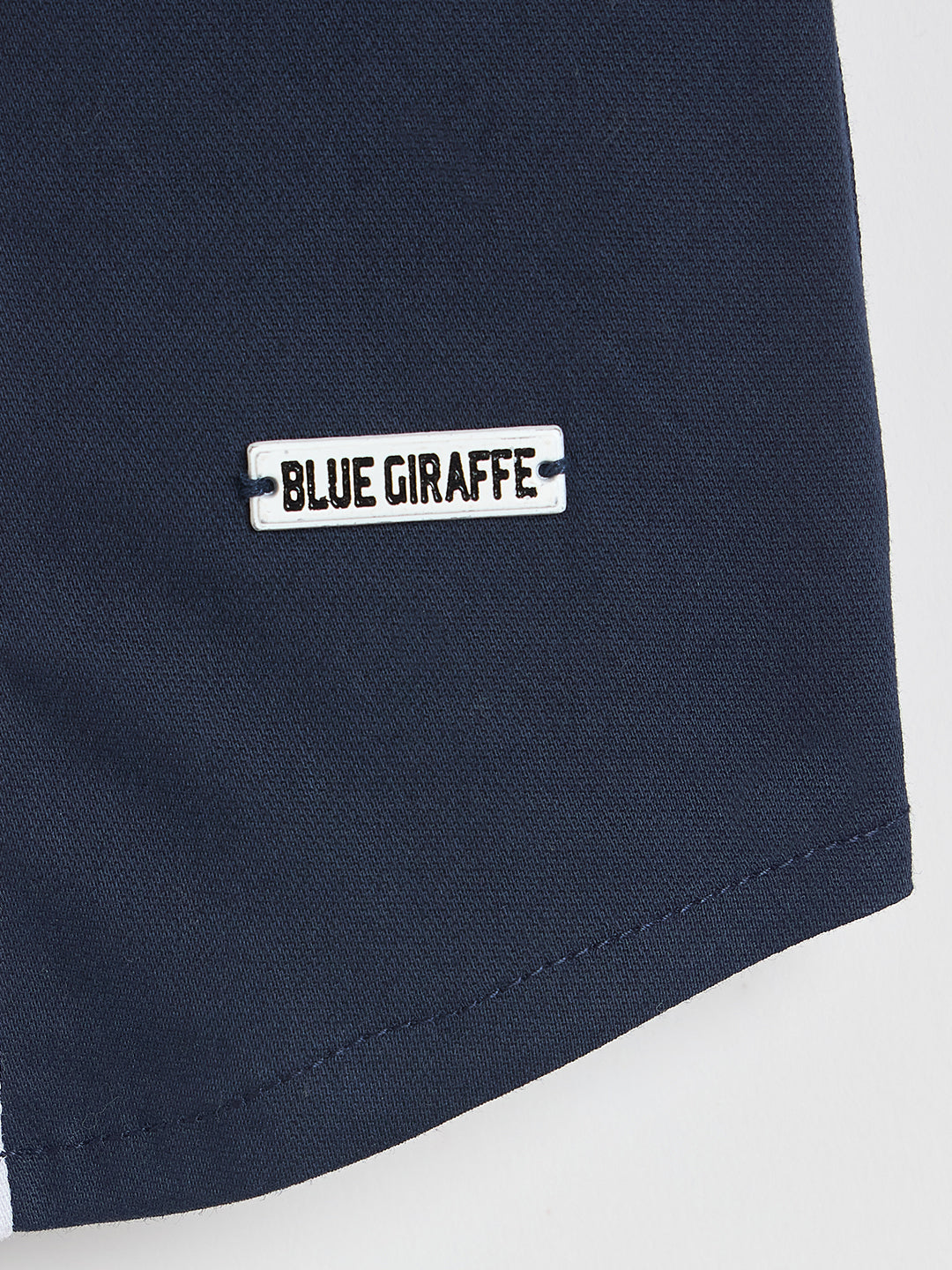 Blue Giraffe Boys Blue Colorblock Regular Fit Pure Cotton Shirt