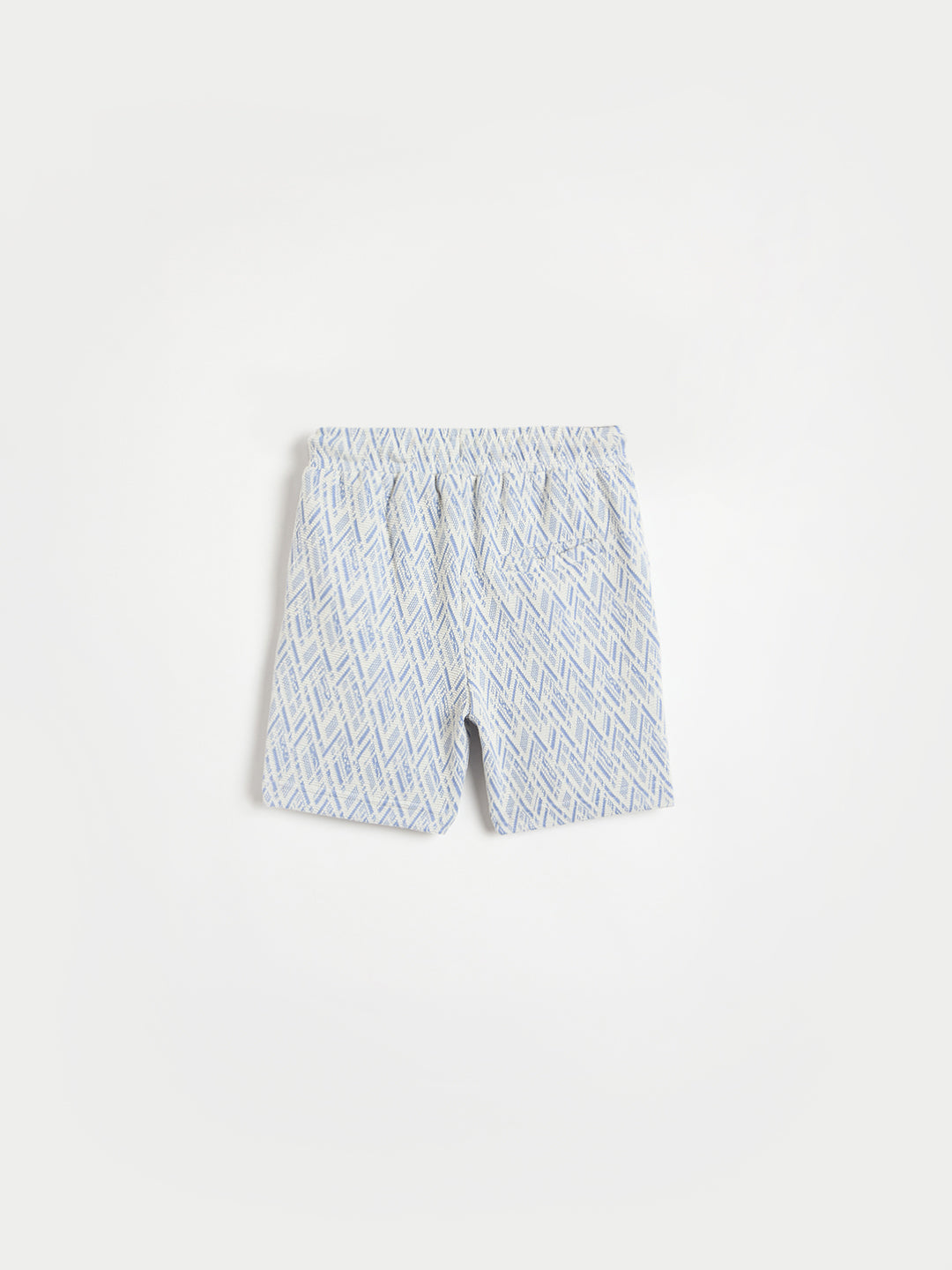 Blue Giraffe Boys Blue Jacquard Regular Fit Shorts