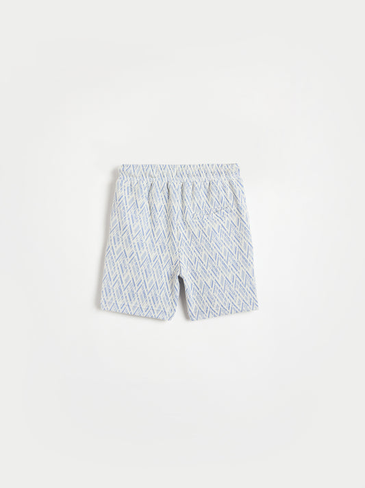 Blue Giraffe Boys Blue Jacquard Shorts