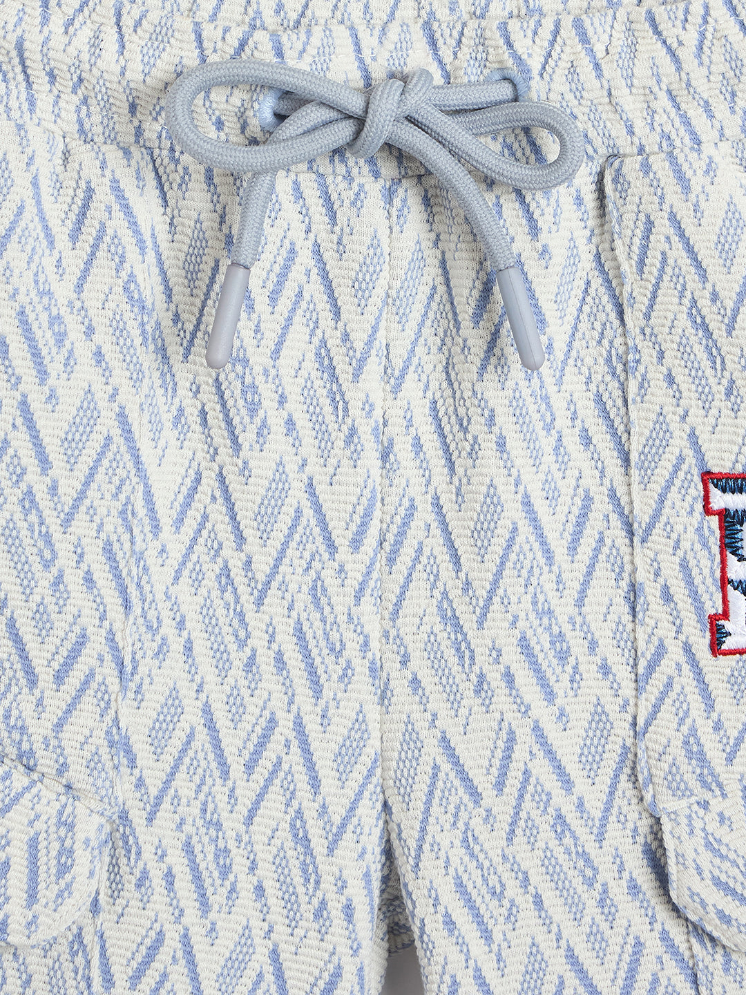 Blue Giraffe Boys Blue Jacquard Shorts