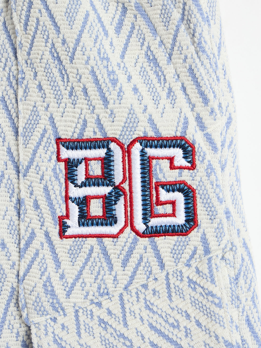 Blue Giraffe Boys Blue Jacquard Regular Fit Shorts