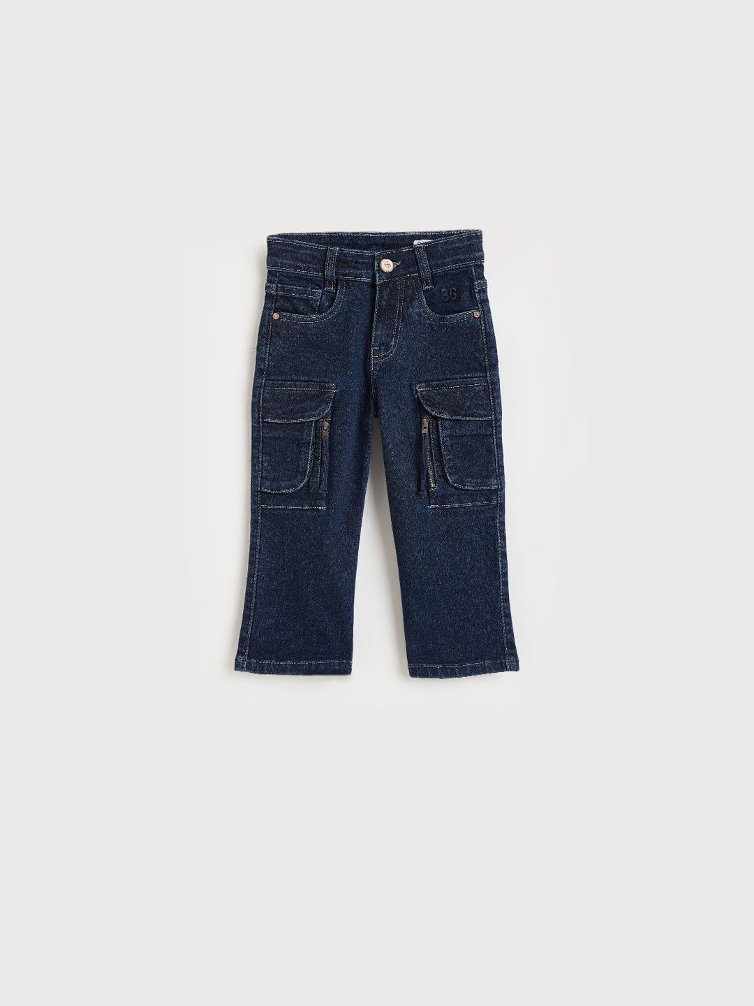 Blue Giraffe Navy Blue Solid Stretchable Straight Fit Jeans