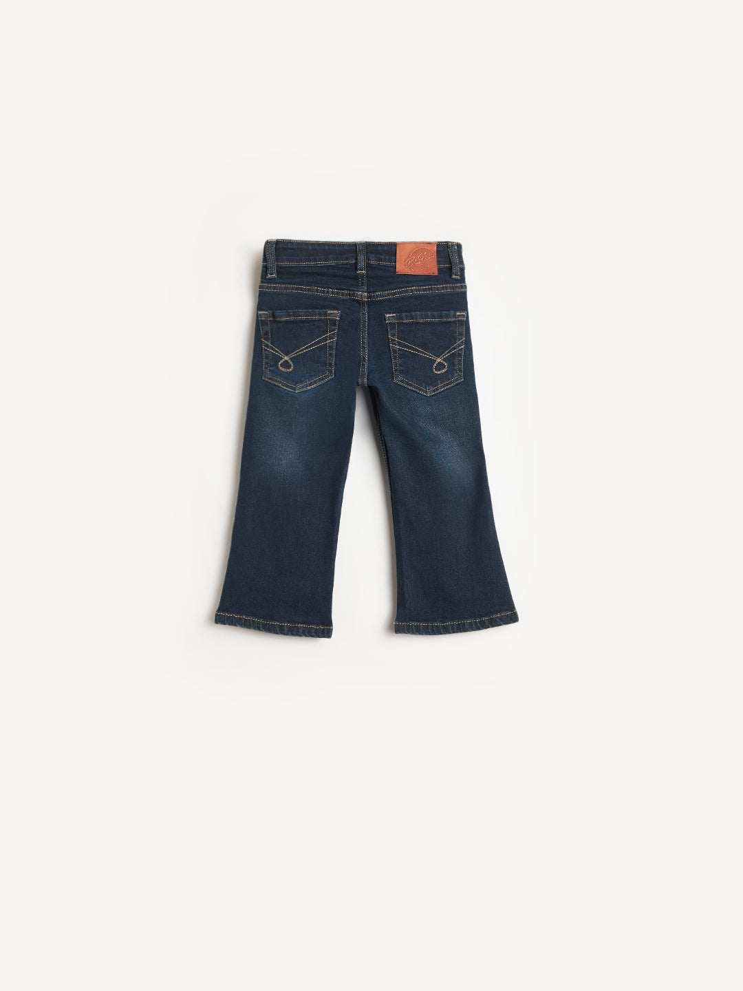 Blue Giraffe Navy Blue Solid Stretchable Bootcut Fit Jeans
