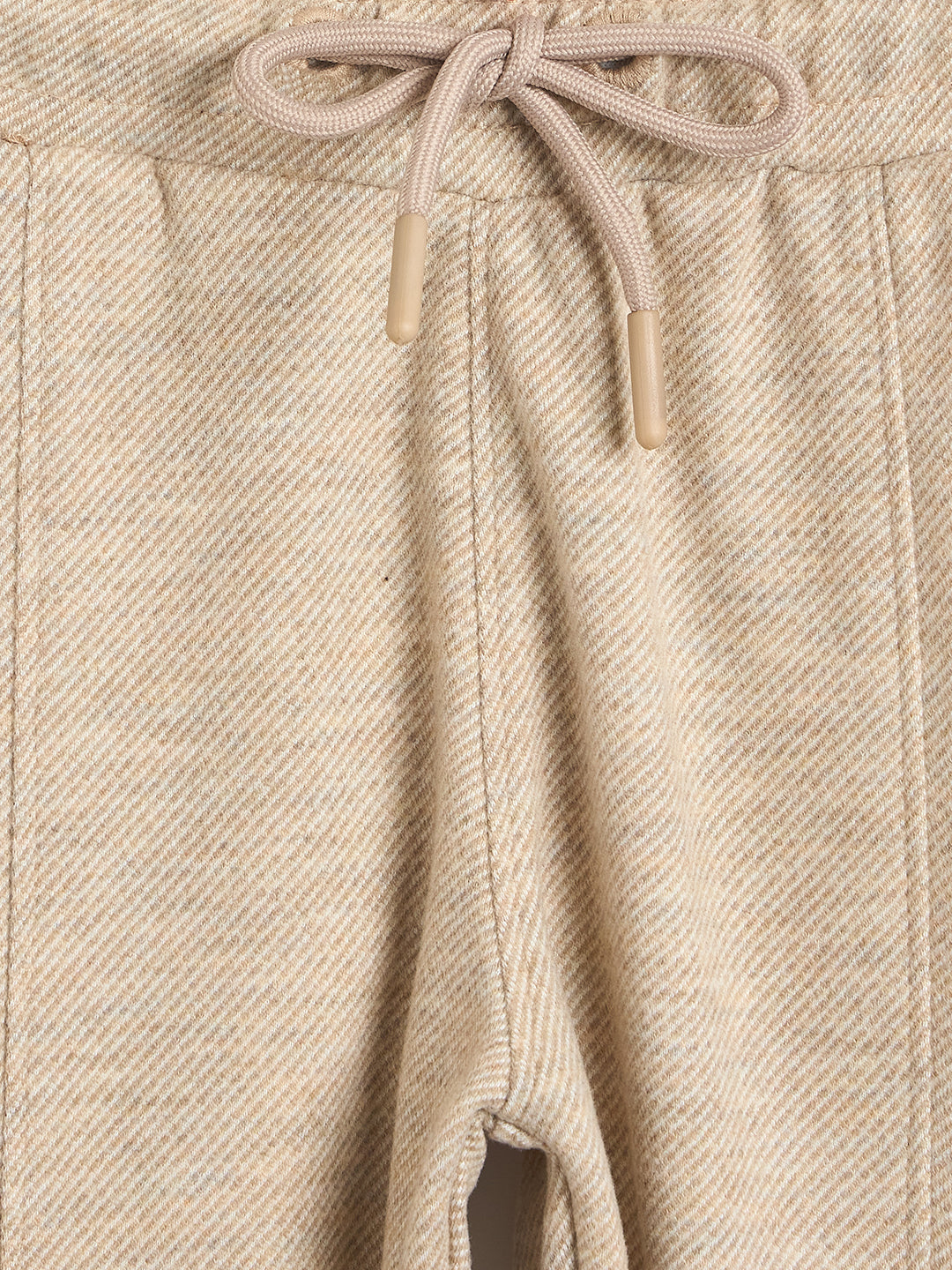 Blue Giraffe Boys Beige Solid Regular Fit Jogger