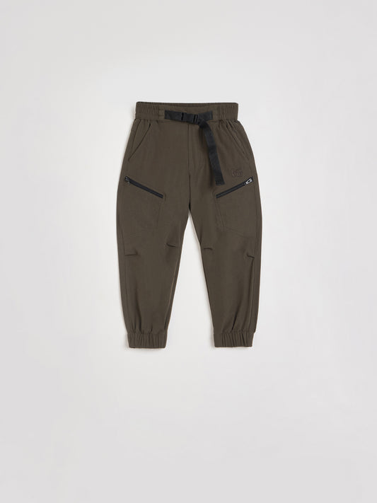 Blue Giraffe Boys Green Solid Regular Fit Jogger