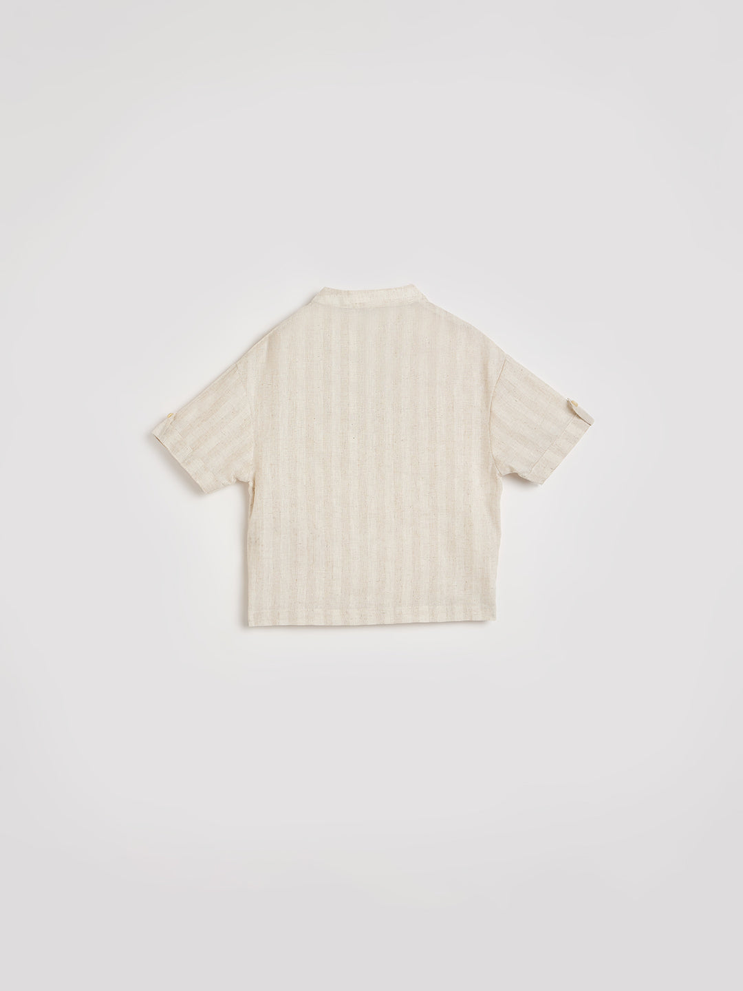Blue Giraffe Boys Beige Striped Structure Shirt